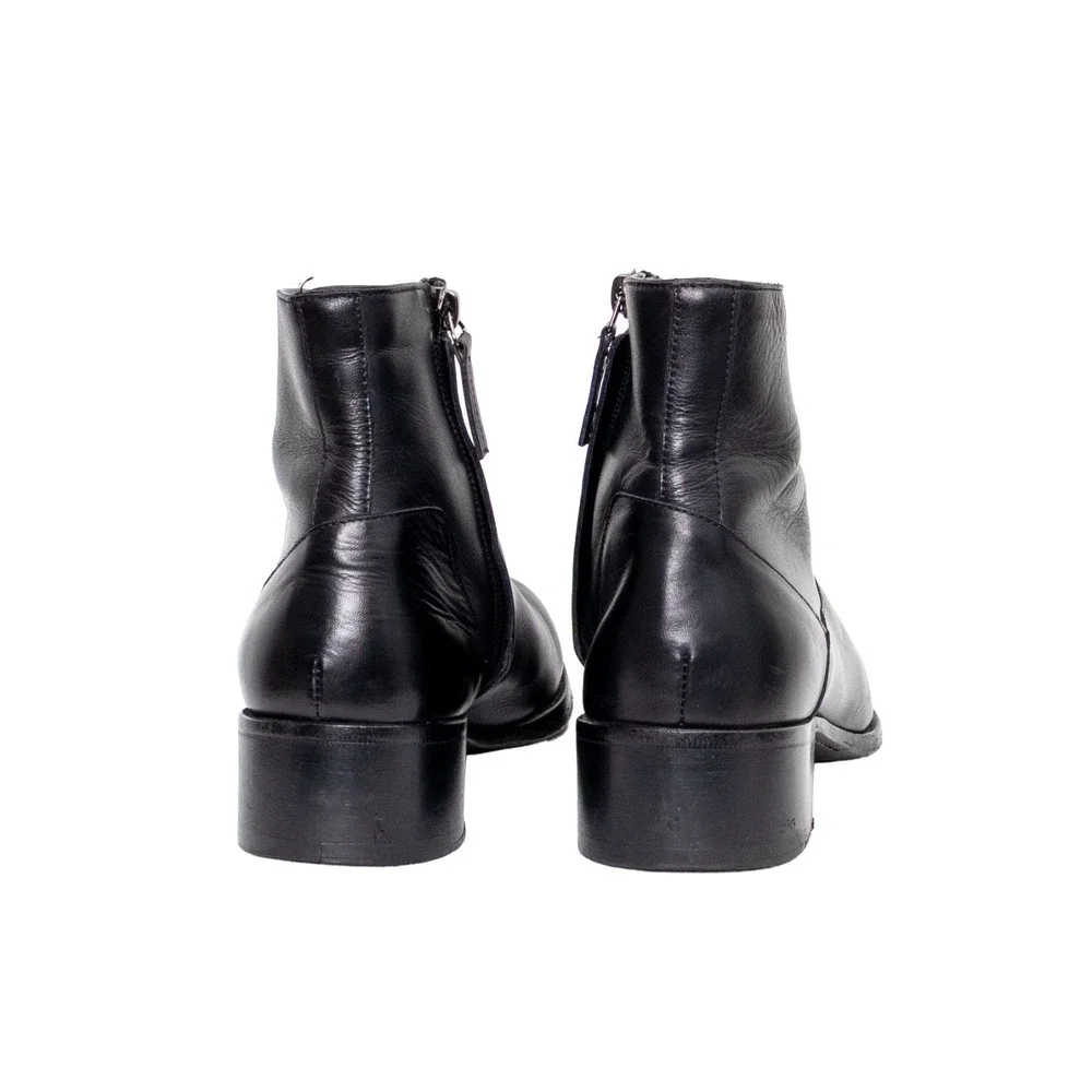 MR. HARE Size 8.5 Trane Black Leather Side Zipper Ankle Boots UK 6 US‎ 7 EU 40